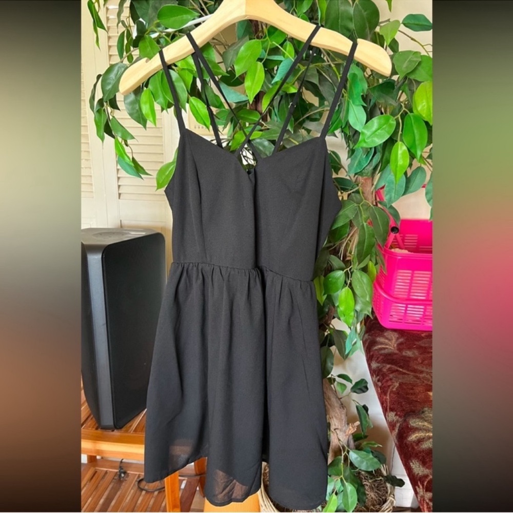 Tea n Cup Black Mini Dress